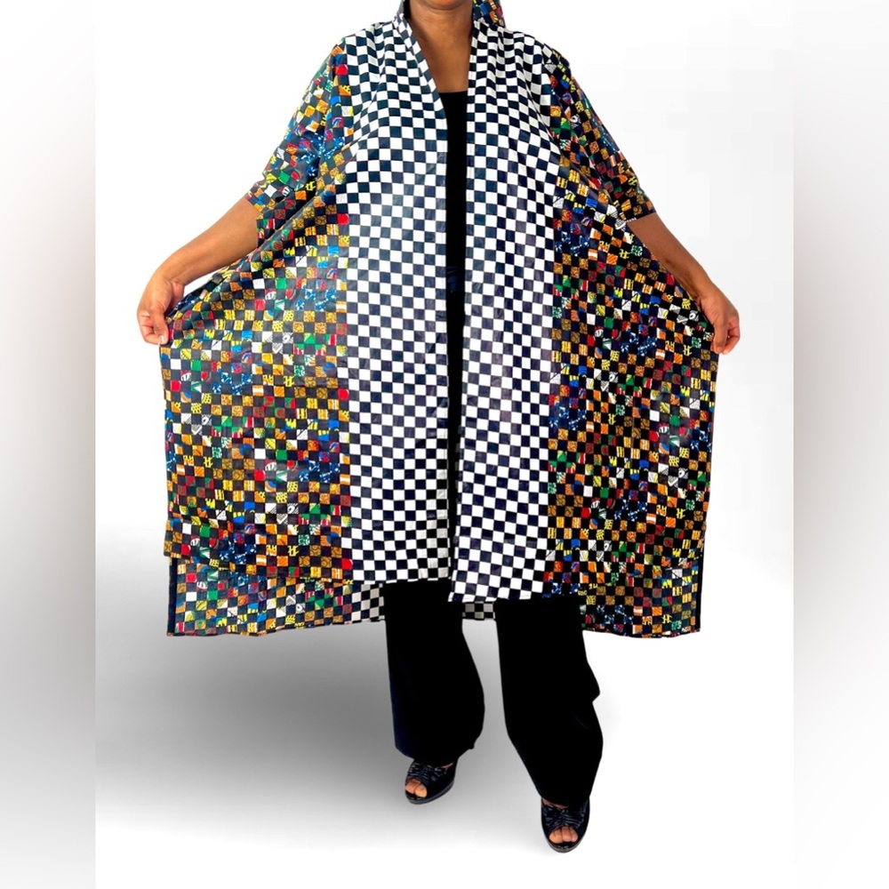Colorful Checkered Kimono